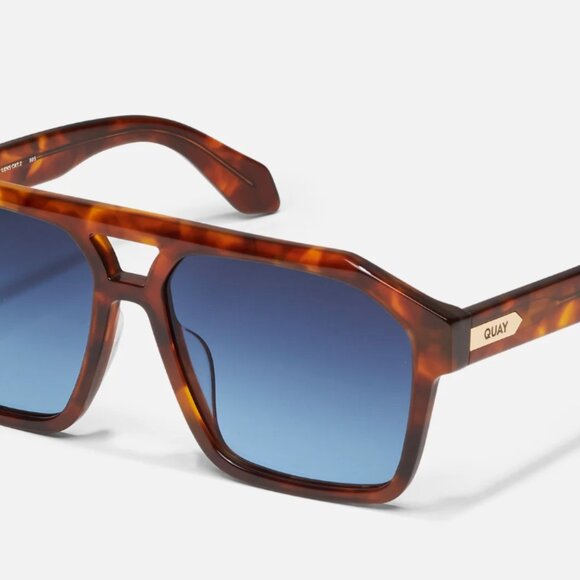 QUAY SUNGLASSES THE SZA EDIT SOUNDCHECK Brown Tort Frame / Navy To Blue Gradient - Picture 1 of 4